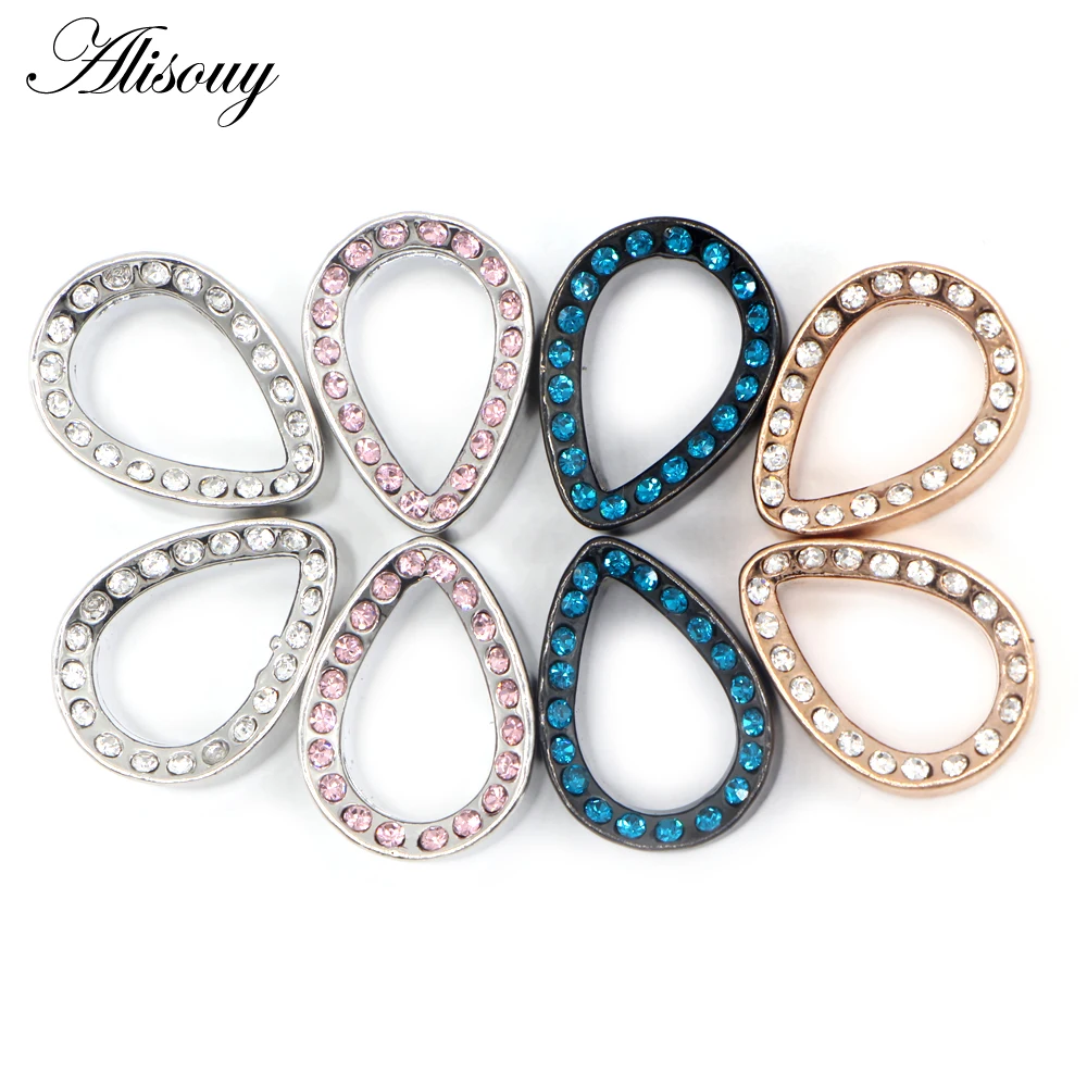 Alisouy, 2 шт., новинка, капля воды, слеза, кристалл, циркон, ухо, туннели, расширители, носилки, измерительные приборы, нержавеющая сталь, пирсинг, ювелирные изделия для тела