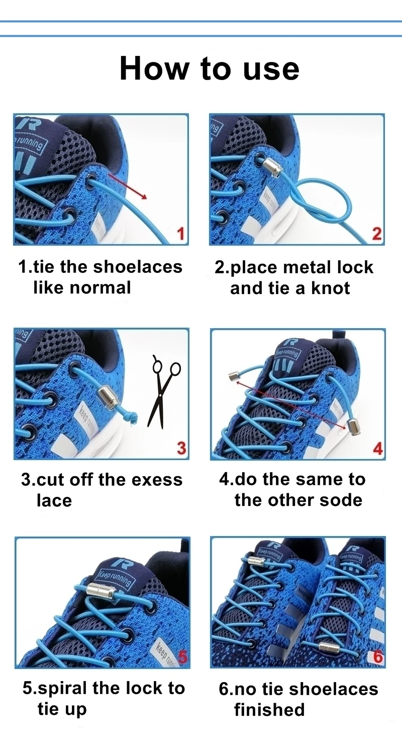 1 пара Упругие фиксирующие шнурки без галстука круглые шнурки для ботинок дети взрослые быстрые шнурки N123