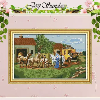 

On their journey Patterns Counted Cross Stitch 11CT 14CT Cross Stitch Set Wholesale Cross-stitch Kit Embroidery Needlework