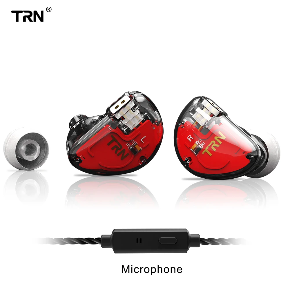 V30 White Mic TRN V30 2BA+ 1DD тройной Гибридный Драйвер бас в ухо наушники HIFI монитор AS10 \ T2 \ V80 \ V10 \ IE80 спортивные 2Pin съемные наушники - Цвет: V30 White Mic