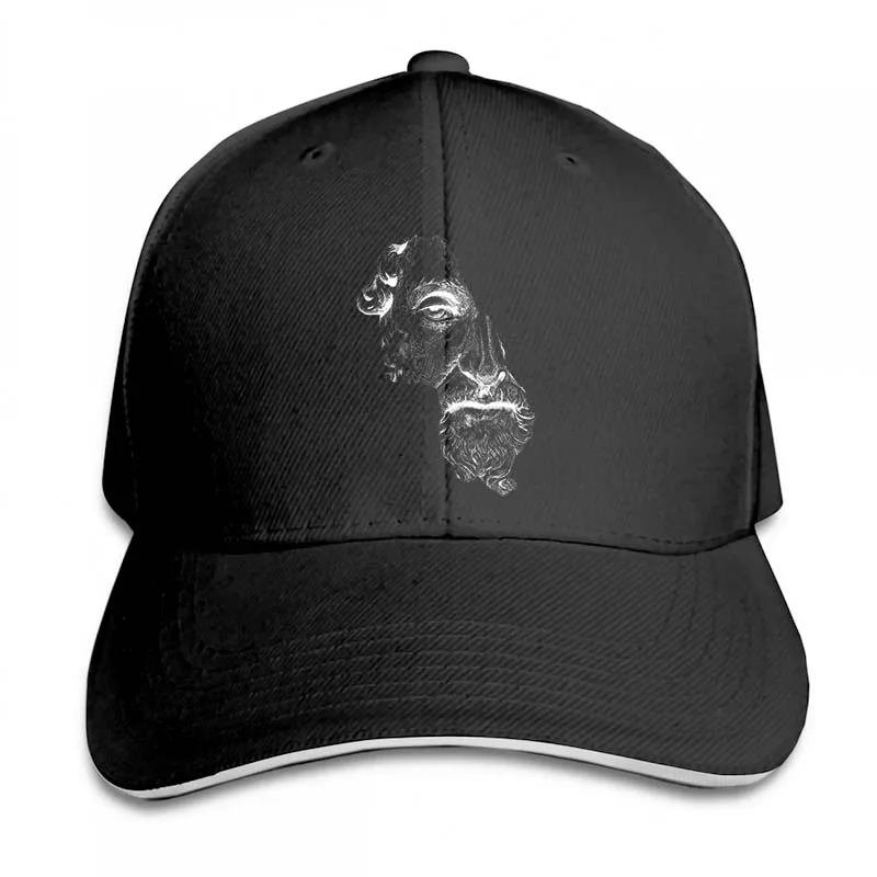 MARCUS AURELIUS ANTONINUS AUGUSTUS black and white Baseball cap men women Trucker Hats fashion adjustable cap - Color: 2-Black