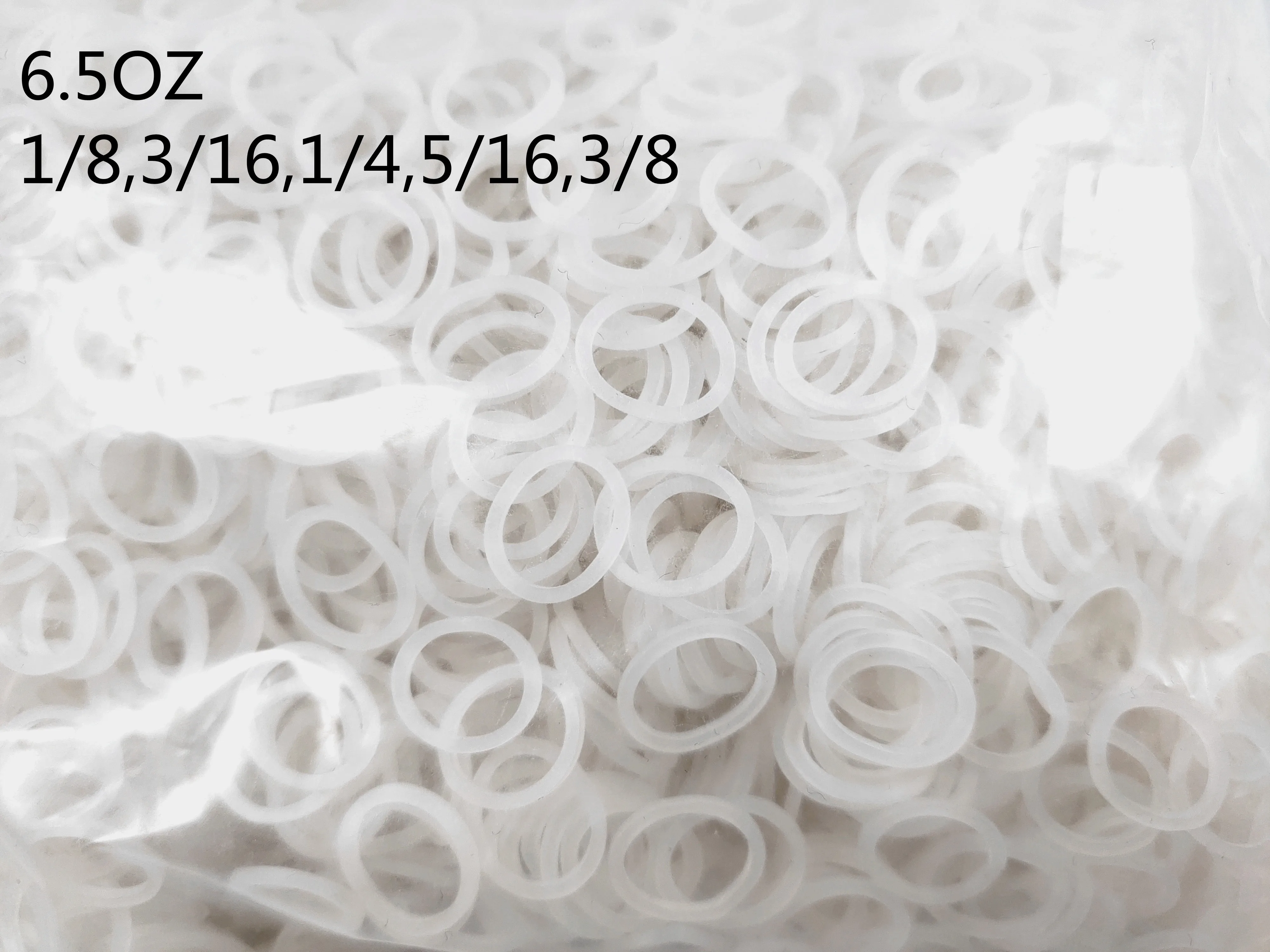 

Dental Orthodontic Transparent Rubber Elastic Ties 5000pcs/Bag 6.5OZ--1/8 3/16 1/4 5/16 3/8