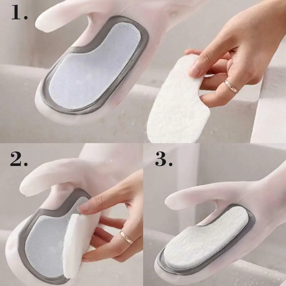 

Scrubber Gloves Silicone Dishwashing Scrubber Dish Sponge Gloves Kitchen Washing Rubber Scrub Cleaning Tools A4K8