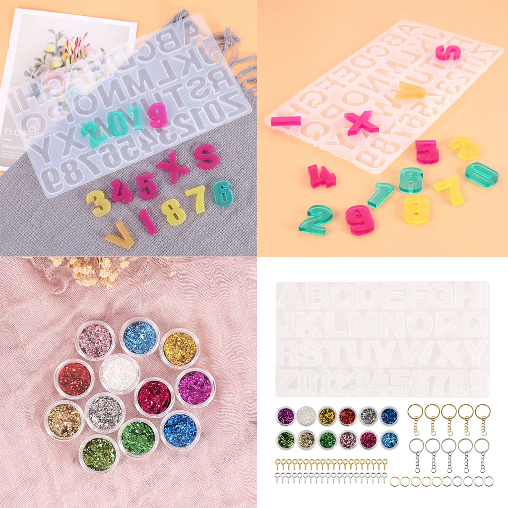 

Resin Casting Crafting Mold, Alphabets Number Silicone Mold for Epoxy Resin Crafts Keychains,Soap Crafts, Key Rings ,Split Rings