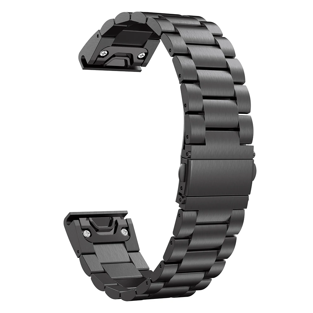 Черный Ремешок для часов из нержавеющей стали для Garmin Fenix5 forerunner935/945 Fenix 3 5X сменные браслеты быстросъемные ремешки - Цвет ремешка: Черный