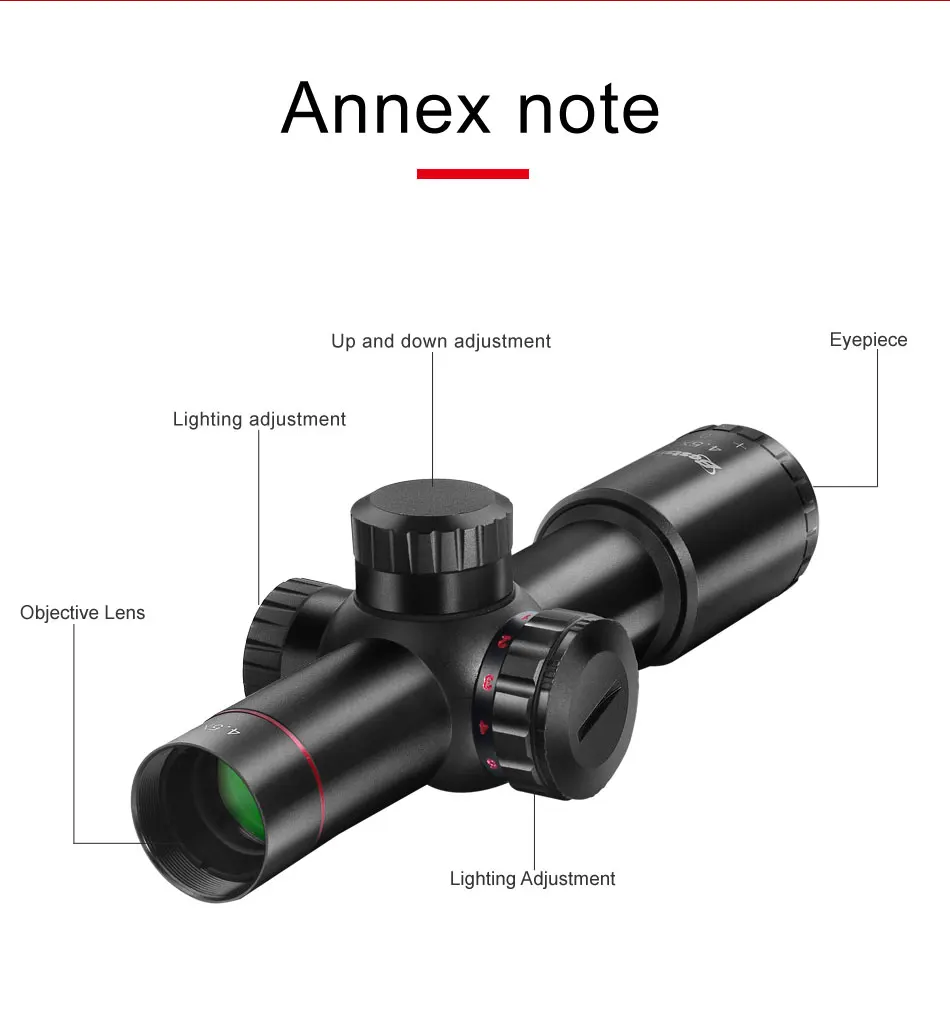 Bestsight Тактический AK47 AK74 AR15 охотничий прицел 4,5X20 E с красной подсветкой Mil-Dot Riflescope