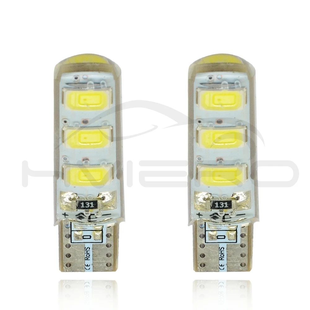 Hviero Car LED T10 510 W5W DC 12V Canbus 6SMD Silicone shell LED Tail Lights Bulb No Error Led Parking Fog light Auto Car Wedge Lamp