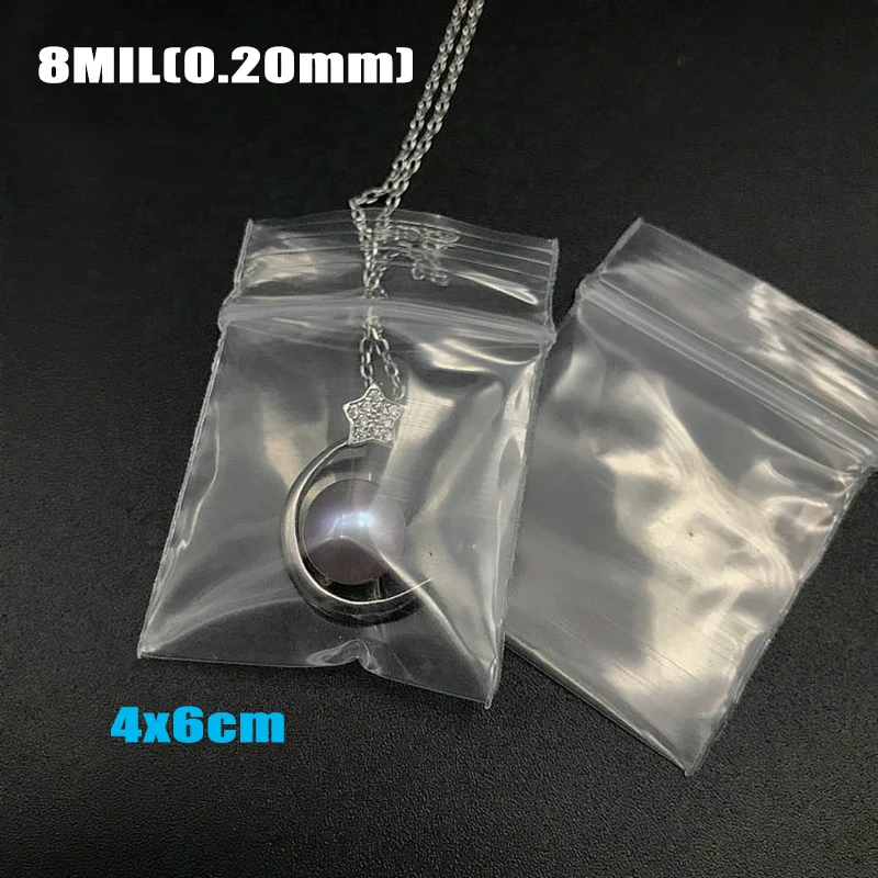 100pcs/lot Clear Heavy-Duty Thick Zip Lock jewelry Gift Package Storage Bag Ziplock Plastic Reclosable Poly Bag Thickness 0.12mm 5