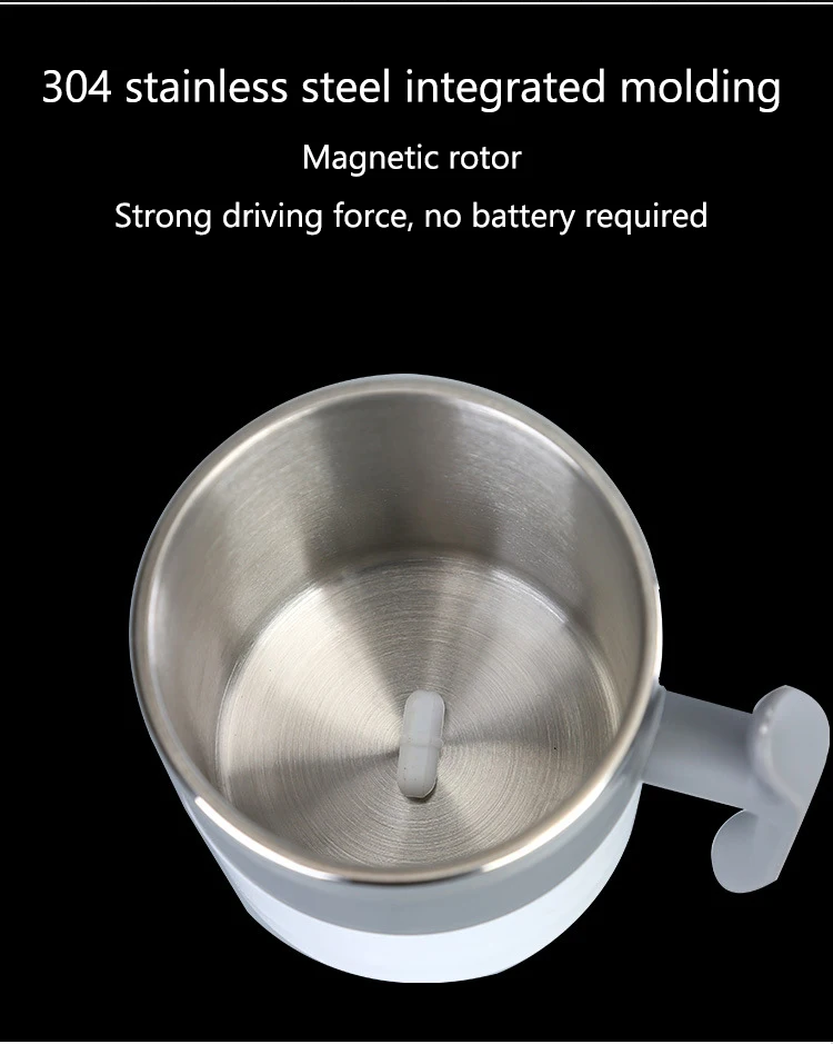 Автоматическая самоперемешивающаяся кружка без батареи, кружка для смешивания кофе, молока, нержавеющая сталь, датчик температуры, электрическая Двухстенная умная чашка