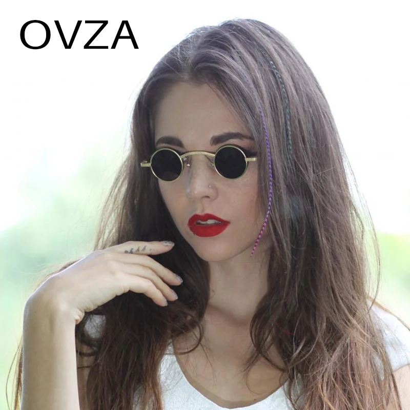 OVZA панк круглые мужские солнцезащитные очки UV400 крутые готические солнцезащитные очки для Wo мужчин s металлическая оправа маленькие круглые очки Мода A59
