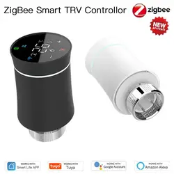 Contrôleur de température de radiateur thermostatique Programmable, Tuya Smart ZigBee, actionneur TRV, pour Alexa Google Home 