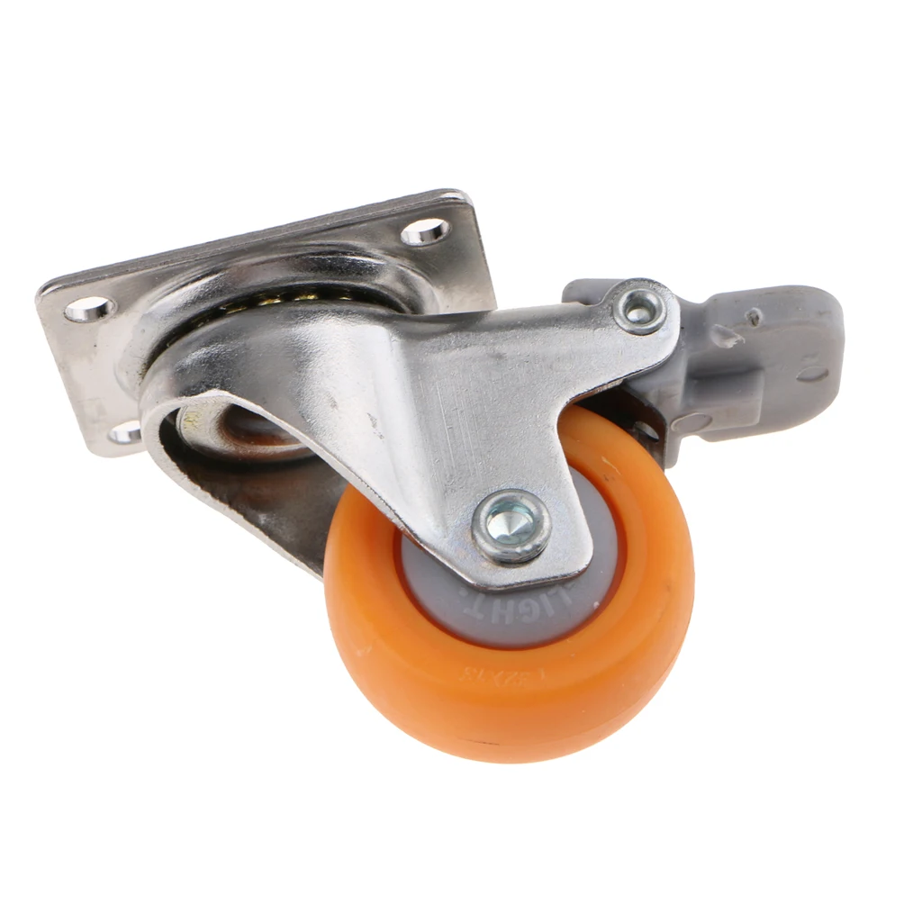 1.25inch Heavy Duty Swivel Caster Wheels 720 Degree Top Plate with Brake 17kg Capacity