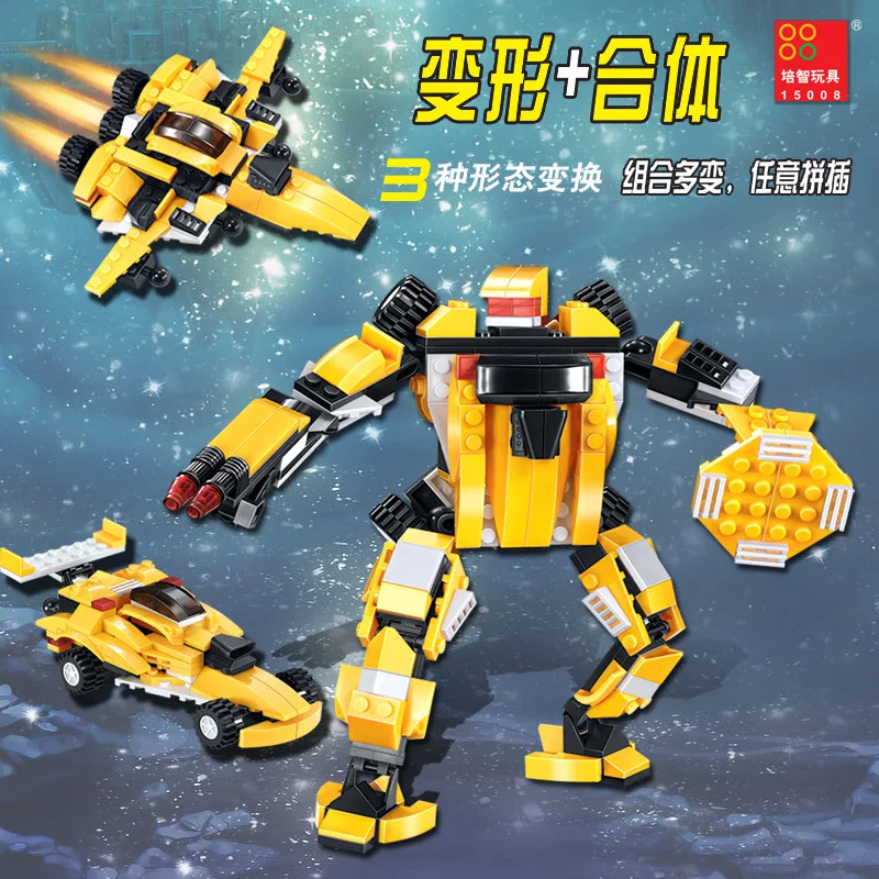 

Peizhi Thousand Plot Becomes Robot-Transformation Combination Assembled Building Blocks Educational Early Childhood ENLIGHTEN To