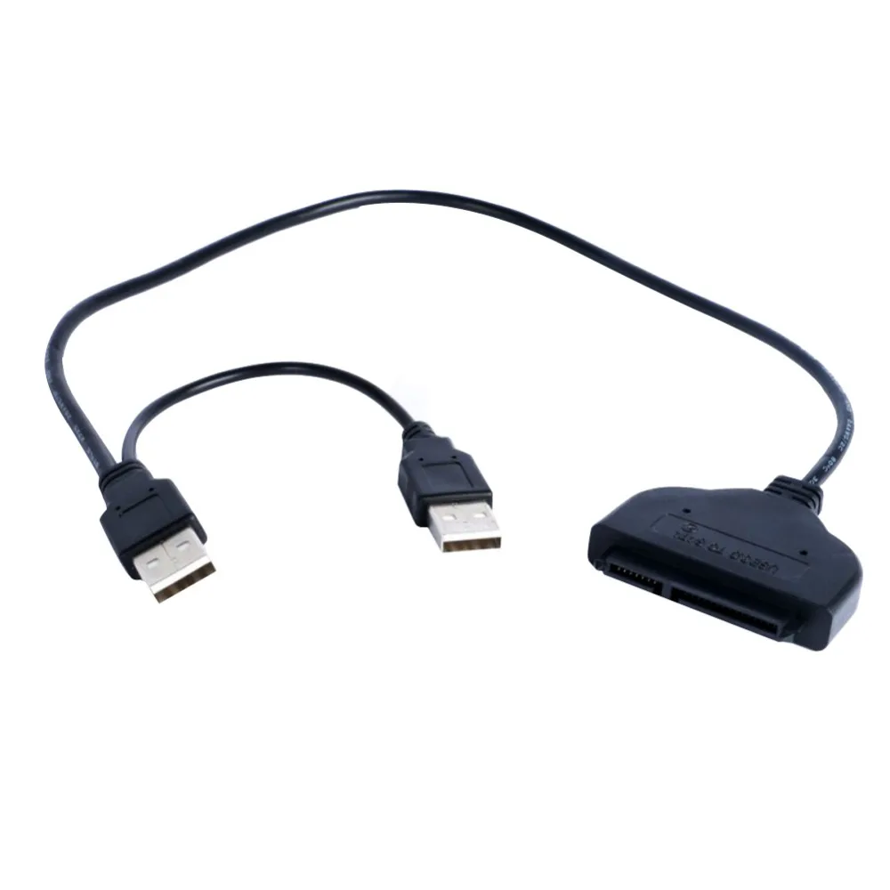 EDAL Dual USB 2,0 для SATA адаптер 22 Pin данных питания USB кабель адаптер легкий привод шнур для 2,5 дюймов HDD SSD