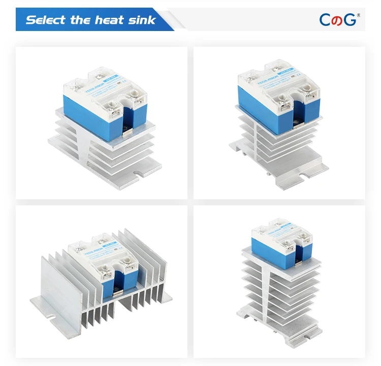 CG New60A 80A 100A DA реле Однофазное DC управление AC 24-480VAC 3-32VDC SSR-60DA теплоотвод твердотельное реле с пластиковой крышкой
