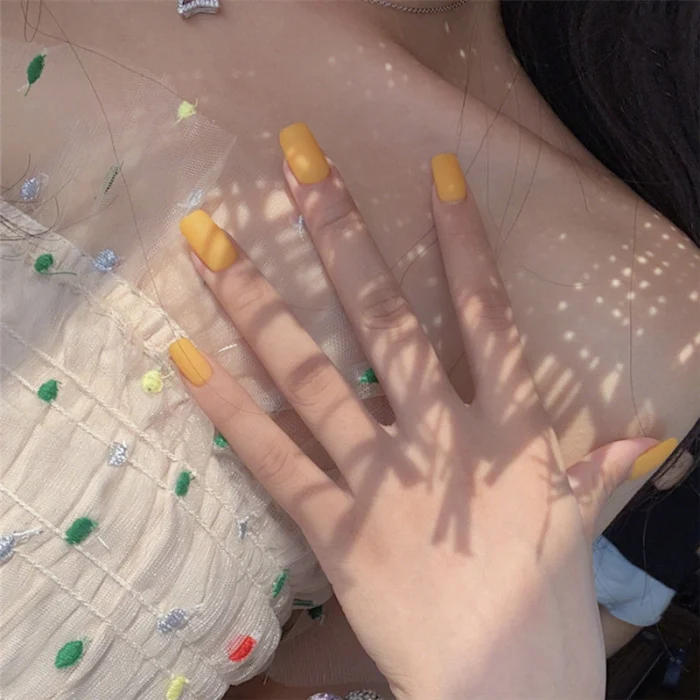 High Quality Fashion 24pcs Detachable Wearable Matte False Nails Full Cover Short Style Candy Color Fake Nail LVS88