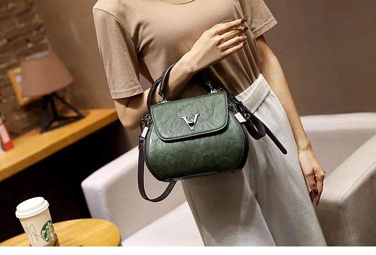 Cow Leather Women Shoulder Bags 2021 Solid Color Crossbody Messenger Purse Retro Top-Handle Bag Tote Shopping Handbags