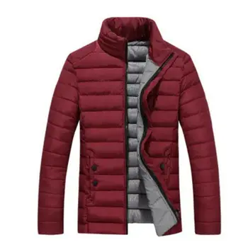 

Men Winter Casual Coat Down Jacket Warm Slim Stand Collar Outwear M-5XL