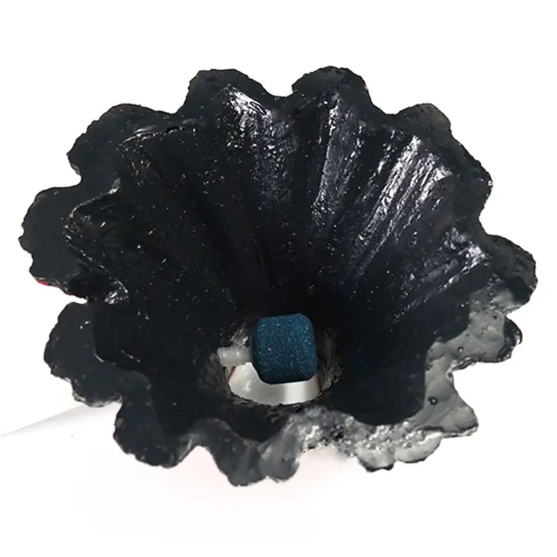 Aquarium Volcano Ornament Kit with Air Stone Fish Tank Water Decorations Set Y5GB
