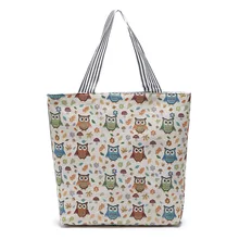 Женская тканевая сумка в европейском и американском стиле с принтом животных, сумка, рюкзак из холщовой ткани с принтом Совы и слона, импортные товары Goo