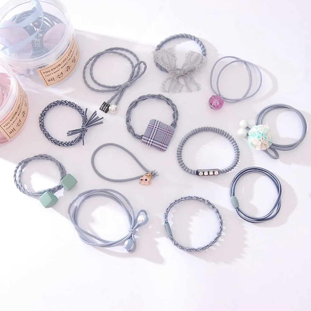 10 шт./лот цветные эластичные резинки для волос маленьких девочек ленты банты