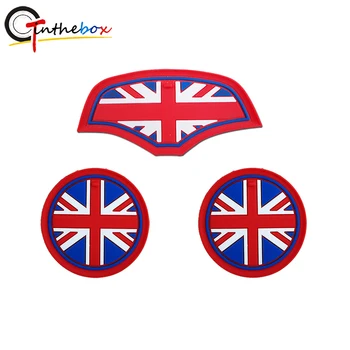 

3PCS Soft Silicone Union Jack UK Flag Style Car Anti-slip Front Cup Holders Coasters & Storage Box Mat For MINI Cooper F55 F56