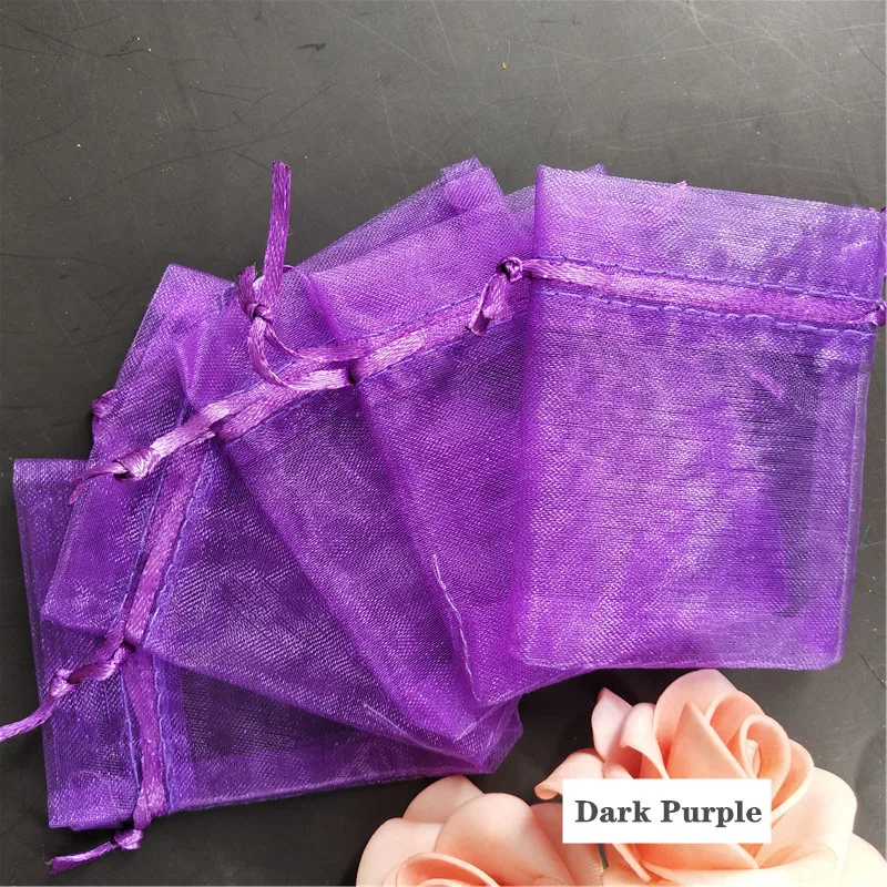 dark purple Дешево! 50 шт. Подарочный мешочек из органзы, большой размер, ящик для хранения обуви, для дома, 30x40, 35x50, 25x35 см, 5Z - Цвет: dark purple