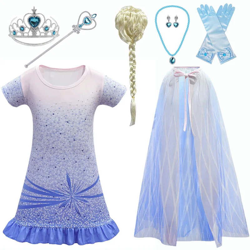 

Hot girl Elsa White Dress Snow Queen 2 Role Playing Costumes Fancy Toddler New Princess Dress Elsa And Anna Game Cosplay Clothes