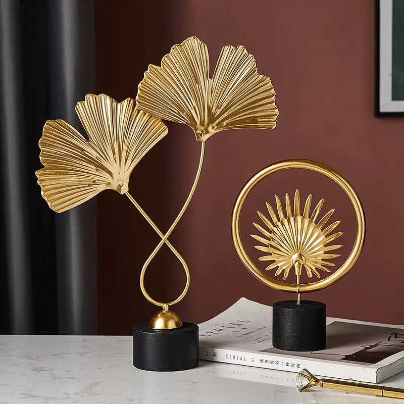 

Nordic Style Light Luxury Ginkgo Leaf Decoration Creative Home Living Room Bedroom Desktop TV Cabinet Wine Cabinet Decoration