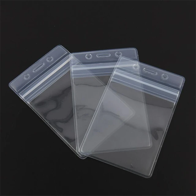 New 10Pcs/lot Vertical Transparent Vinyl Plastic Clears ID Card