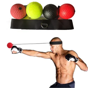 

Boxing Reflex Ball Set 4 Difficulty Level with Adjustable Headband Head-mounted Muay Thai Boxing Trainer Indoor Fitness Gym