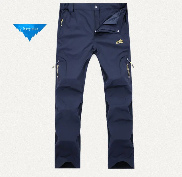 NUONEKO Mens Hiking Pants Tourism Camping Quick-Dry Summer Outdoor Sport Tactical Waterproof Wear-Resistant Cargo Trousers PNT02 Dark biue