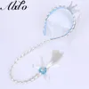 ABDO Girl Hair Accessories Blonde Cosplay Weaving Braid Tangled Rapunzel Hair Band For Baby Girls Princess Floral Headband 6