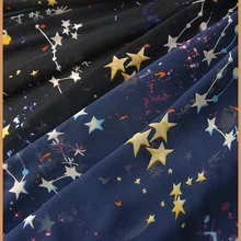 Галактические космические звезды шифон ткань разнообразие одежды халат покрытая ткань для шарфа