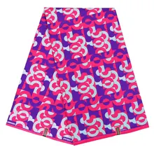 Pink& Purple Pattern Printed Fabric African Guaranteed Real Dutch Wax 6 Yards/lot African Fabric