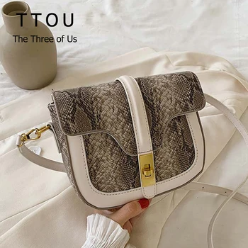 

Fashion Snake Print Women Shoulder Bags Retro Designer Lock Female Tote Handbags Ladies Office Quality Leather Crossbody Bags