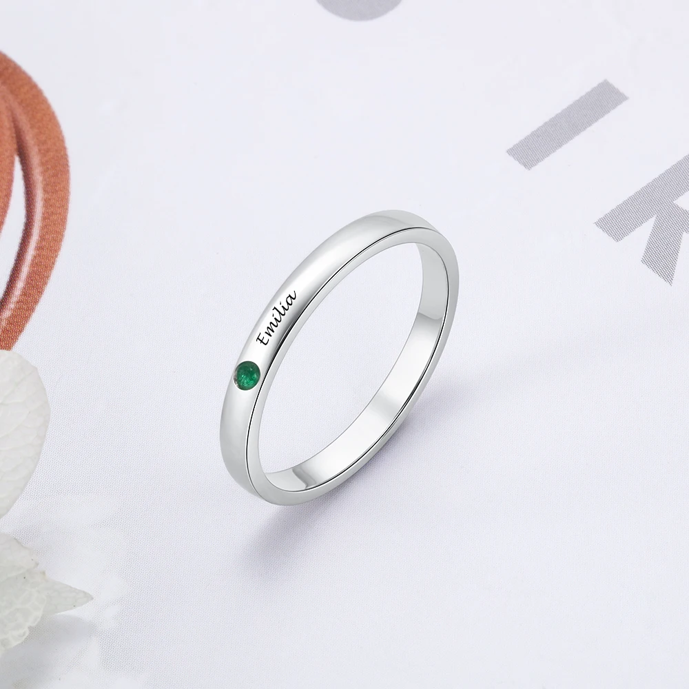 Single Birthstone Personalized Ring 6 | Single Birthstone Personalized Ring 5