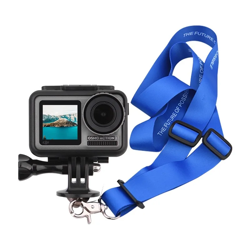 Flexible Lanyard with Base For DJI Osmo Action Accessories Sports Camera Copper Nut Adapter Neck Chest Hang Strap Sling | Электроника