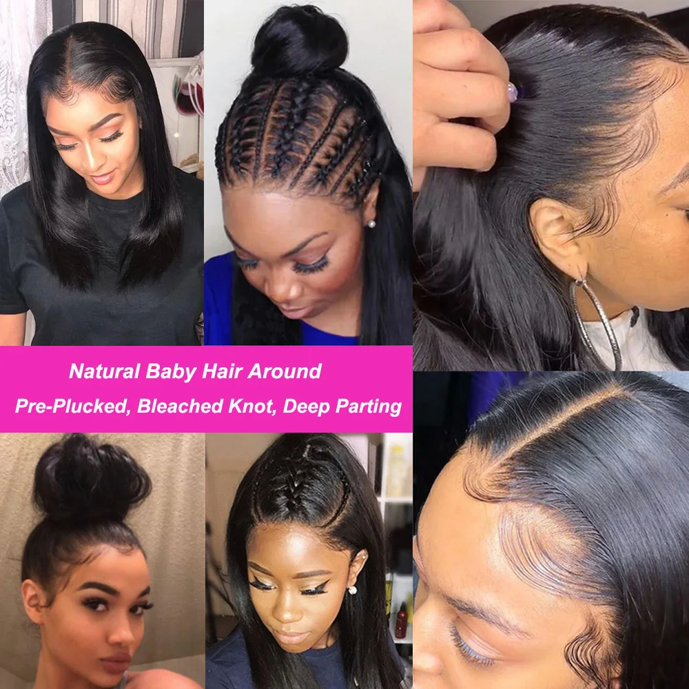 Julia Hair Bone Straight 13x4 Lace Frontal Free Part Ear to Ear Lace Frontal Closure Pre Plucked Human Hair 4x4 Lae Closure