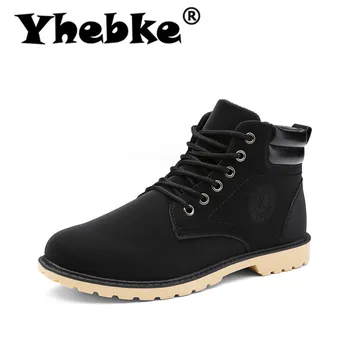 

Yhebke Men's Winter Vintage Leather Boot Martens Casual Handmade Suede Ankle Shoes Sneaker For Male Work Protective Fashion 2020
