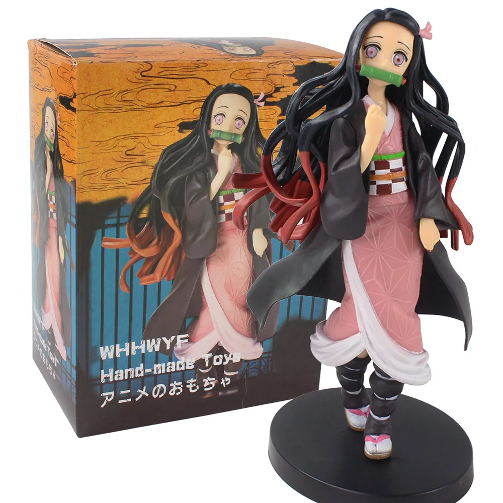 Boneca Colecionável Nezuko Kamado Demon Slayer Base Decorada