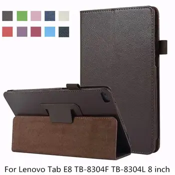 

Slim Litchi Flip Stand PU Leather Skin Bag Coque Cover Shell Funda Capa Case For Lenovo Tab E8 TB-8304F TB-8304L 8 inch Tablet