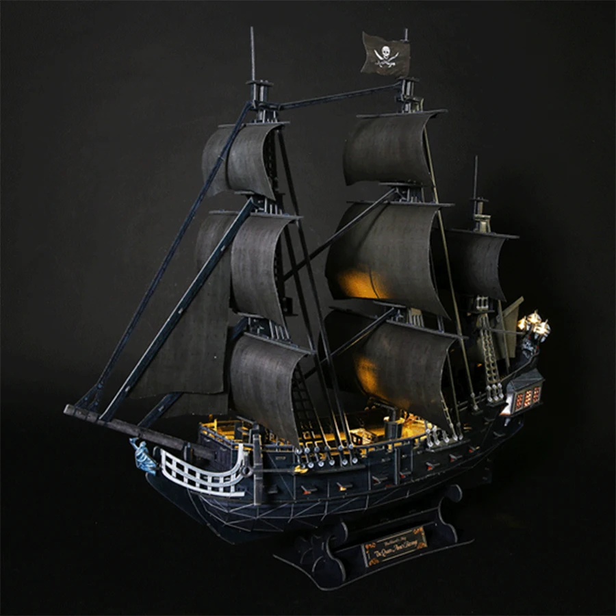 

Difficult Ship 3D Puzzle Jigsaw DIY Pirate Ship Model Adult Stress Reliever Wooden Toys Birthday Gift Educational Games AA50PT
