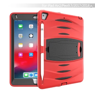 Красный Чехол для планшета iPad 9,7 6th 5th iPad Pro 9,7 Air 2, сверхпрочный силиконовый защитный чехол с подставкой - Цвет: Красный