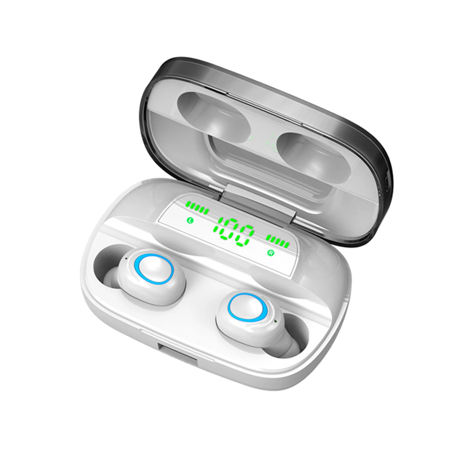 

S11 Wireless BT 5.0 Binaural Touch Charging Bluetooth Ultra-small Invisible Earphone 3D Stereo Sound Large Capacity Headset
