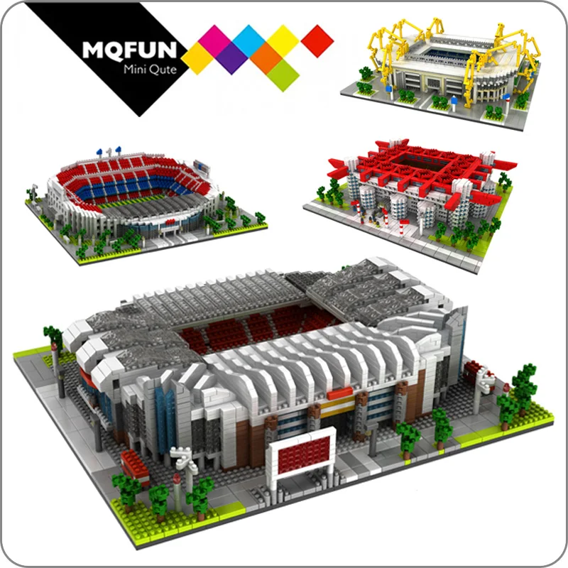 

PZX Mini Blocks Architecture Building Toy Football Stadium Model brinquedos football field Luxury Kids toys for Children Gifts