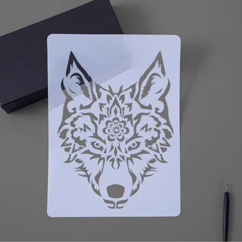 

A4 29 * 21cm diy craft Wolf mold for painting stencils stamped photo album embossed paper card on wood, fabric,wall stencil