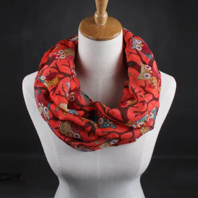 Для женщин Дамы сова шейный платок с рисунком принтом теплая Обёрточная бумага шаль