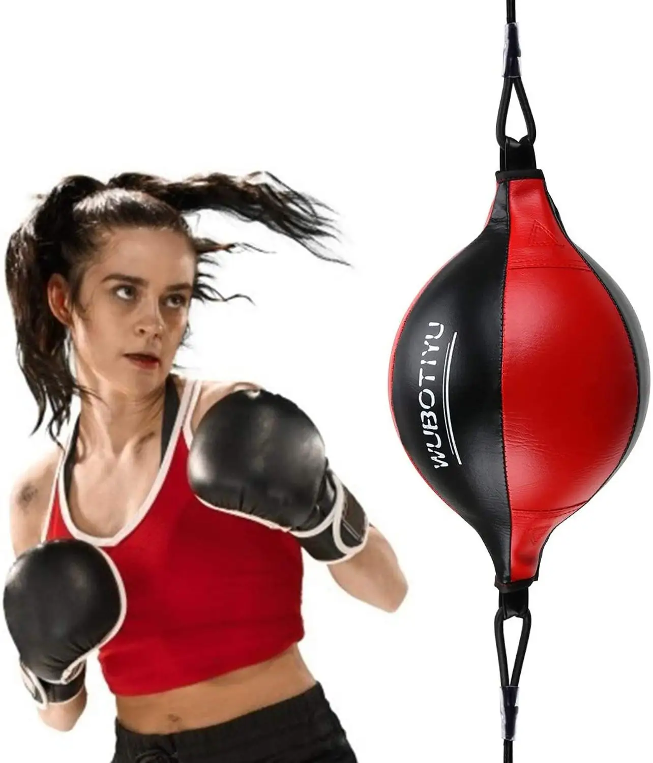 Inflatable Boxing Pear Shape PU Speed Ball Punching Exercise Speed Bag Sport Set 