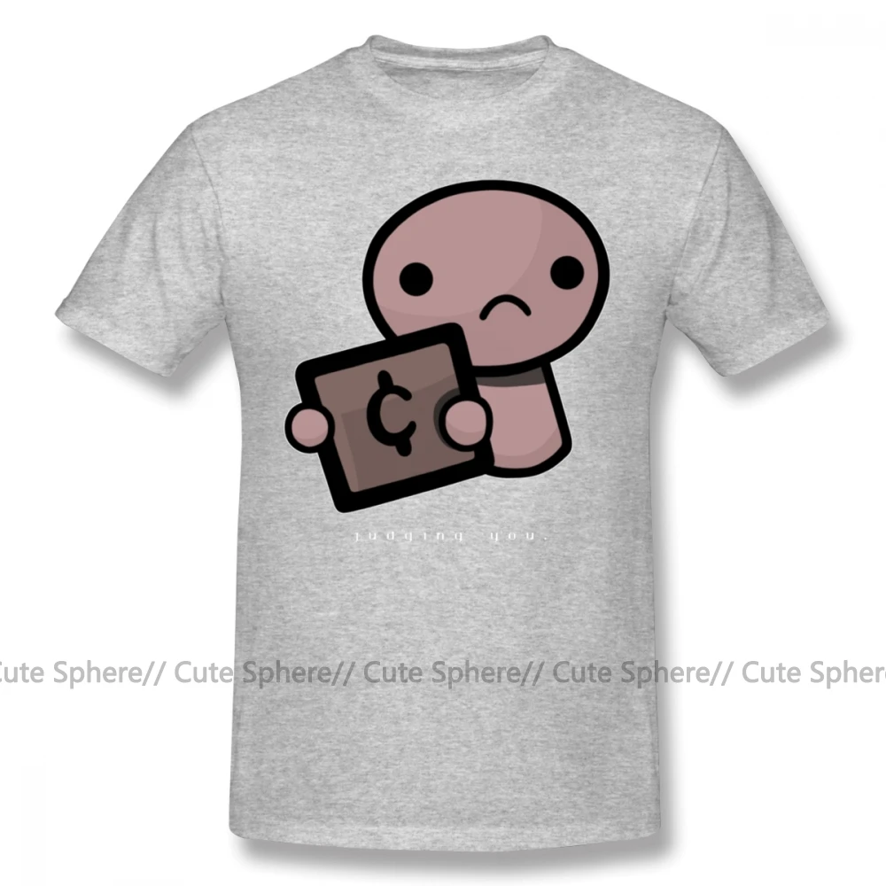 Футболка с надписью «The Binding Of Isaac», футболка с фоном, негабаритная уличная футболка, забавная графическая Мужская футболка - Цвет: Gray